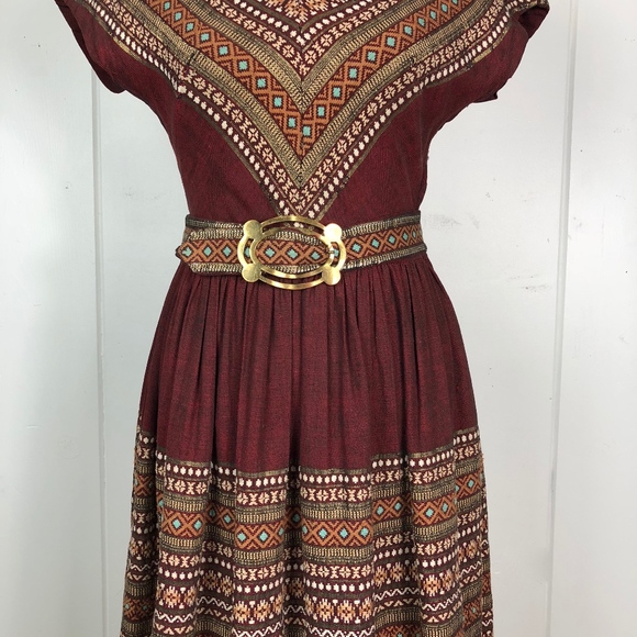 Vintage Embroidered Boho Folk Dress sz: sml - Picture 2 of 8